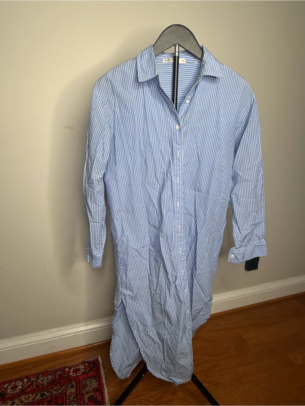 Stateside Blue and White Pinstripe Button-Down Shirt